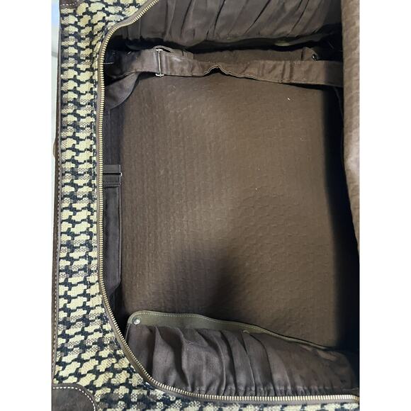 Neiman Marcus Tweed/Suede Luggage Set..plaid Houndstooth Prop Retro MCM - Picture 10 of 16